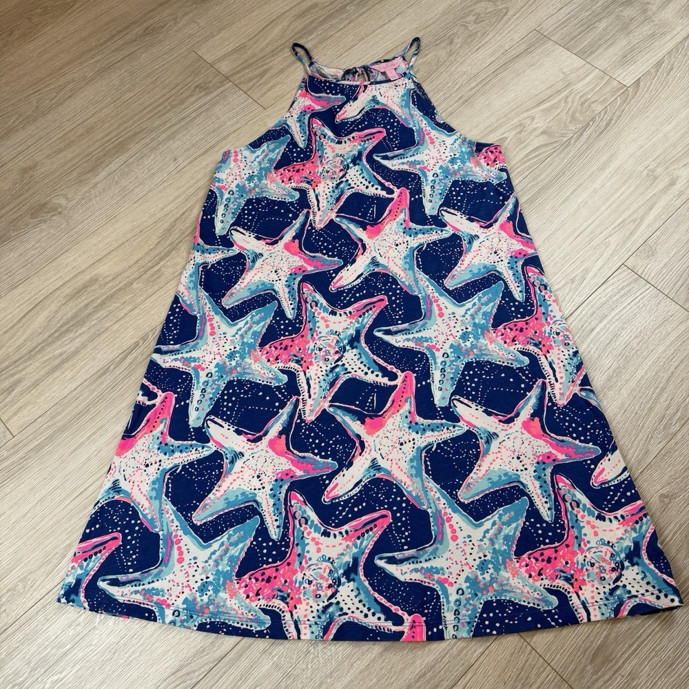 Lilly Pulitzer‎ Dress Women S Beacon Star Struck Pink Blue Starfish Beach Resort